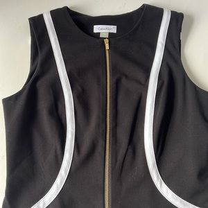 Calvin Klein Black Dress New Size 6 Front zipper dress